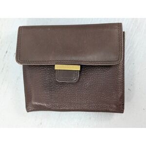 Princess Gardner Royalle Collection Leather Bi-Fold Wallet Snap Brown Retro